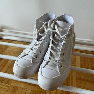 White platform Converse